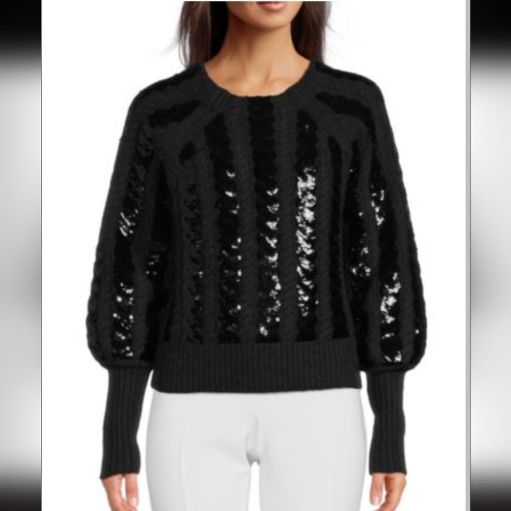 Veronica Beard Yola Wool Blend Sequin Sweater